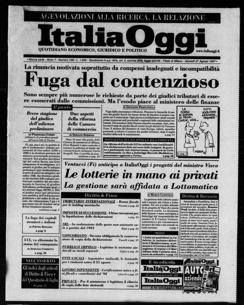 Italia oggi : quotidiano di economia finanza e politica